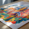 Barcelona Skyline Travel Print Wall Art, Barcelona Skyline Travel Poster, Barcelona City, Spain City Art,Barcelona Art Lovers Gift