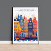 Amsterdam Skyline Travel Print Wall Art, Amsterdam Skyline Travel Poster, Amsterdam City, Netherlands City Art, Amsterdam Art Lovers Gift