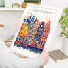 Amsterdam Skyline Travel Print Wall Art, Amsterdam Skyline Travel Poster, Amsterdam City, Netherlands City Art, Amsterdam Art Lovers Gift