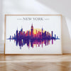 New York Skyline Travel Poster Wall Art Landscape, Travel Print of New York, New York Art Lovers Gift,USA Art Gift