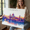 Florence Skyline Travel Poster Wall Art Landscape, Travel Print of Florence, Florence Art Lovers Gift,Italy Art Gift