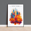 New York Skyline Travel Poster Wall Art, New York Skyline Travel Print, New York City, US City Art, New York Art Lovers Gift