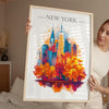 New York Skyline Travel Poster Wall Art, New York Skyline Travel Print, New York City, US City Art, New York Art Lovers Gift