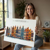 Amsterdam Skyline Travel Poster Wall Art Landscape, Travel Print of Amsterdam, Amsterdam Art Lovers Gift,Netherlands Art Gift