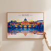 Rome Travel Poster Skyline Wall Art Landscape, Travel Print of Rome, Rome Art Lovers Gift,Italy Horizontal Art Gift