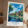 Sonning Travel Print, Travel Poster of Sonning, Berkshire, England, Windsor Gift, Wall Art Print