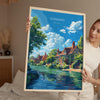 Sonning Travel Poster, Travel Print of Sonning, Berkshire, England, Windsor Gift, Wall Art Print