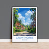 Crowthorne Travel Print, Travel Poster of Crowthorne, Berkshire, England, Windsor Gift, Wall Art Print