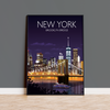 Brooklyn Bridge Travel Poster, Travel Print of New York, USA