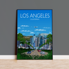 Los Angeles Travel Poster , Travel Print of Los Angeles, City of Los Angeles, California USA, USA Travel Poster, Los Angeles Cityscape