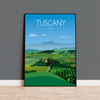 Tuscany Travel Poster, Travel Print of Tuscany, Region of Italy