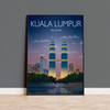 Kuala Lumpur Travel Poster, Travel Print of Kuala Lumpur, Malaysia