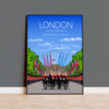 Queen Elizabeth IIMemorial Print, London Travel Poster, Buckingham Palace, City of London, UK, Limited Edition Print