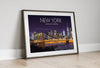 Brooklyn Bridge Travel Print, Travel Poster of Brooklyn Bridge, New York, USALimited Edition