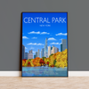 Central Park Travel Poster, New York, Travel Print of Central Park, City of New York, USA