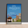 San Francisco Travel Poster, Travel Print of San Francisco, City of San Francisco, California, USA