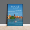 Prague Travel Poster, Travel Print of Prague, City of Prague, Czech Republic