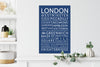 London Word Art print - London destinations - London Print- London Places - Birthday gift - Mothers Day gift