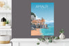 Amalfi Coast Travel Poster, Amalfi Travel Print, Italy