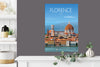 Florence Travel Poster, Travel Print of Florence, City of Florence, Italy