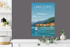 Lake Como Travel Poster, Travel Print of Lake Como, Lake Como, Italy