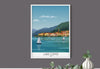 Lake Como Travel Poster, Travel Print of Lake Como, Lake Como, Italy