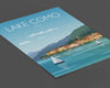 Lake Como Travel Poster, Travel Print of Lake Como, Lake Como, Italy