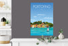 Portofino Travel Poster, Travel Print of Portofino, Italy, Italy Travel Poster,