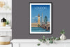 London Travel Print, London Travel Poster, City of London, UK, UK Travel Poster