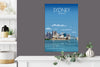 Sydney Travel Poster, Travel Print of Sydney, City of Sydney, Australia, Australis Travel Poster, Sydney Cityscape