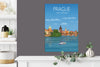 Prague Travel Poster, Travel Print of Prague, City of Prague, Czech Republic