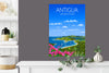 Antigua Travel Poster, Travel Print of Antigua, Leeward Islands, Caribbean