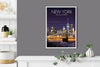 Brooklyn Bridge Travel Poster, Travel Print of New York, USA