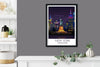 Statue of Liberty Travel Print, Travel Poster of New York Manhattan Skyline, USA