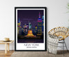 Statue of Liberty Travel Print, Travel Poster of New York Manhattan Skyline, USA