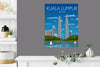 Kuala Lumpur Travel Poster, Travel Print of Kuala Lumpur, Malaysia, Travel Poster, Kuala Lumpur Print