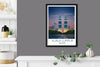 Kuala Lumpur Travel Print, Travel Poster of Kuala Lumpur at sunset, Malaysia