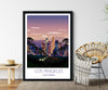 Los Angeles Travel Print, Los Angeles Travel Poster, City of Los Angeles at sunset, California, USA