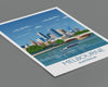 Melbourne Travel Print, Travel Poster of Melbourne, City of Melbourne, Victoria, Australia