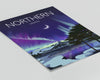 Northern Lights Travel Poster, Aurora Borealis Travel Print