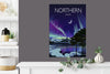 Northern Lights Travel Poster, Aurora Borealis Travel Print