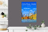 Central Park Travel Poster, New York, Travel Print of Central Park, City of New York, USA