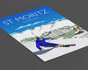 St Moritz Travel Poster, Travel Print of St Moritz, St Moritz, Switzerland