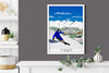 St Moritz Travel Poster, Travel Print of St Moritz, St Moritz, Switzerland