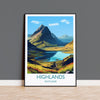 Scottish Highlands Poster, Travel Print of Highlands, Scotland, UK, Travel Gift