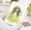 Custom printed watercolour pet portrait, Personalised Pet print, Pet Lover Gift