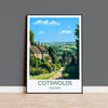 Cotswolds Travel Print, Travel Poster of Cotswolds, England, Cotswolds Art, Cotswolds Gift, Wall Art Print