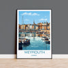 Weymouth Travel Print, Travel Poster of Weymouth, Dorset, England, Dorset Coast Art, Dorset Gift, Wall Art Print