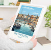 Weymouth Travel Print, Travel Poster of Weymouth, Dorset, England, Dorset Coast Art, Dorset Gift, Wall Art Print