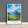 Highlands Poster, Travel Print of Highlands, Scotland, UK, Travel Gift